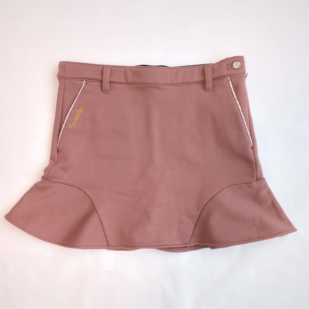 美品 レザレクション ゴルフ ウォームぺプラムスカート パンツ 2点組 裏起毛