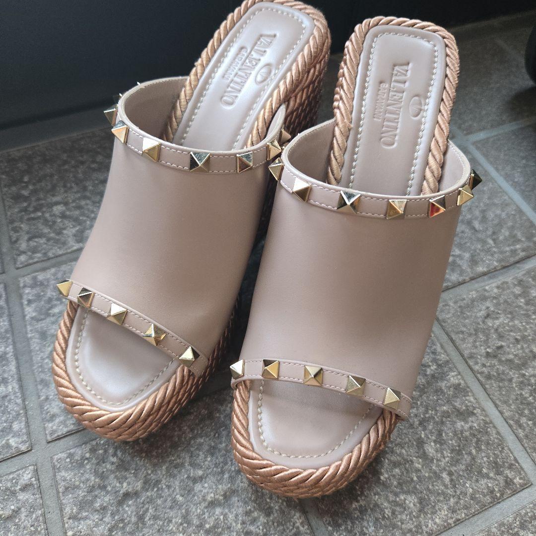VALENTINO　ピンク　ジュート　サンダル