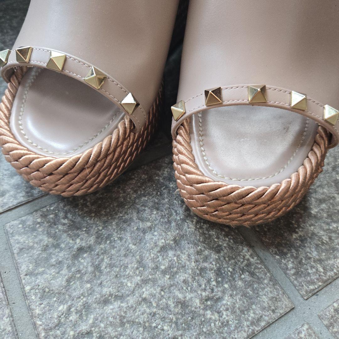 VALENTINO　ピンク　ジュート　サンダル