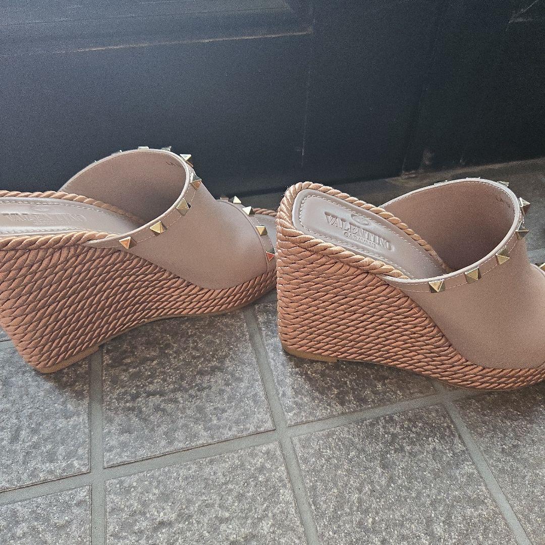 VALENTINO　ピンク　ジュート　サンダル