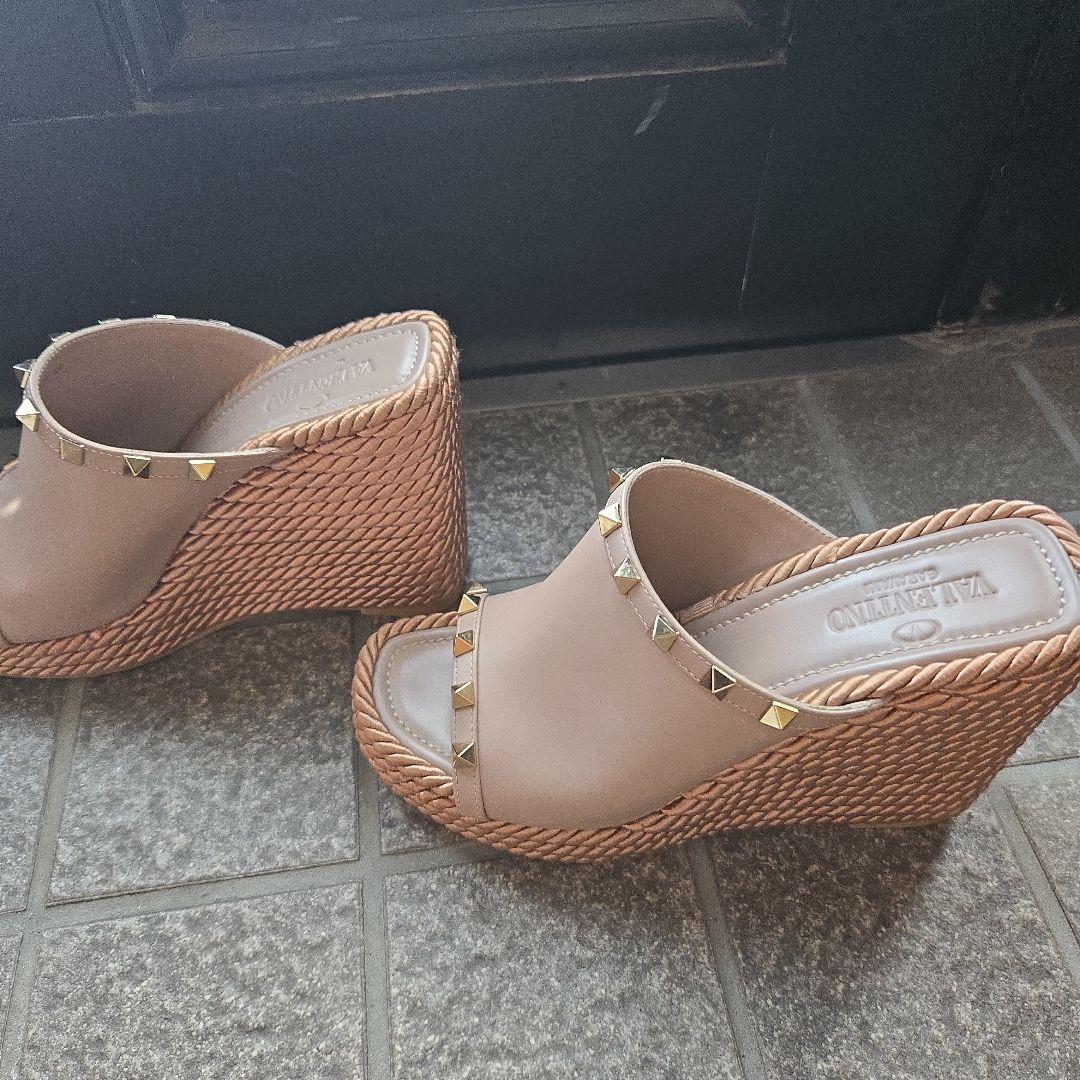 VALENTINO　ピンク　ジュート　サンダル