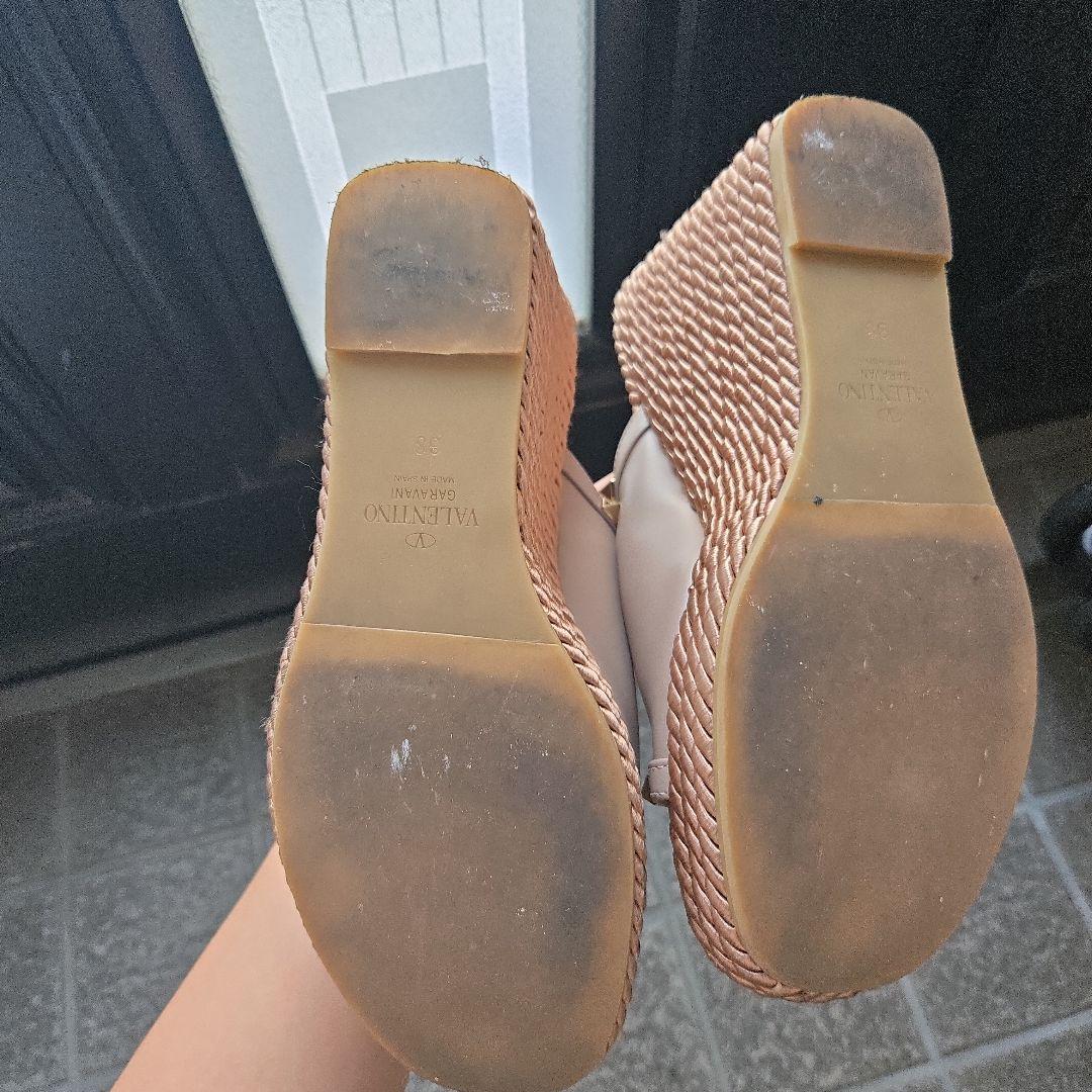 VALENTINO　ピンク　ジュート　サンダル
