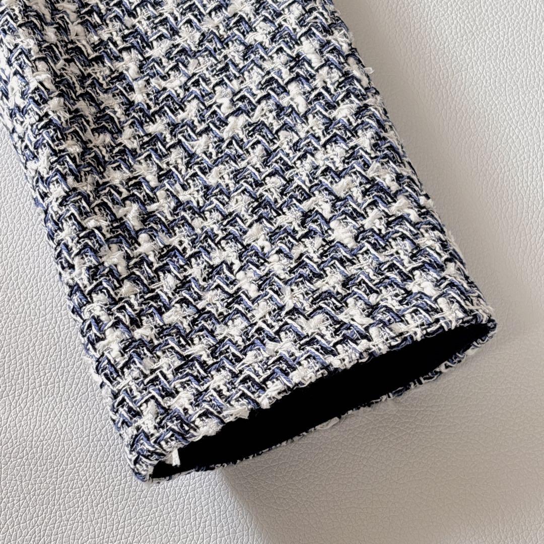 2024 ANAYI アナイ ミックスツイードノーカラージャケット フリンジ