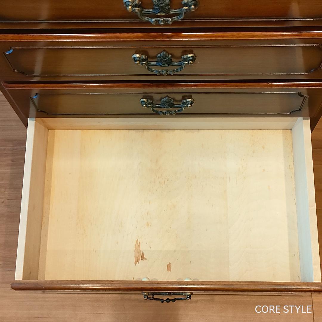 カリモクアンティーク　コロニアル 4杯 チェスト 　サイドボード　S3