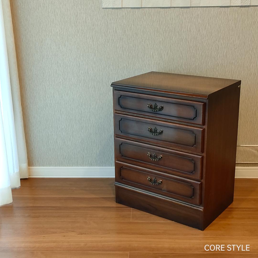 カリモクアンティーク　コロニアル 4杯 チェスト 　サイドボード　S3