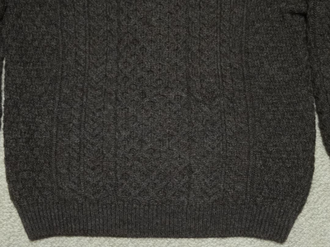 美品　ORVIS　アイルランド製　ケーブルニット　オービス　XL　厚手　茶系