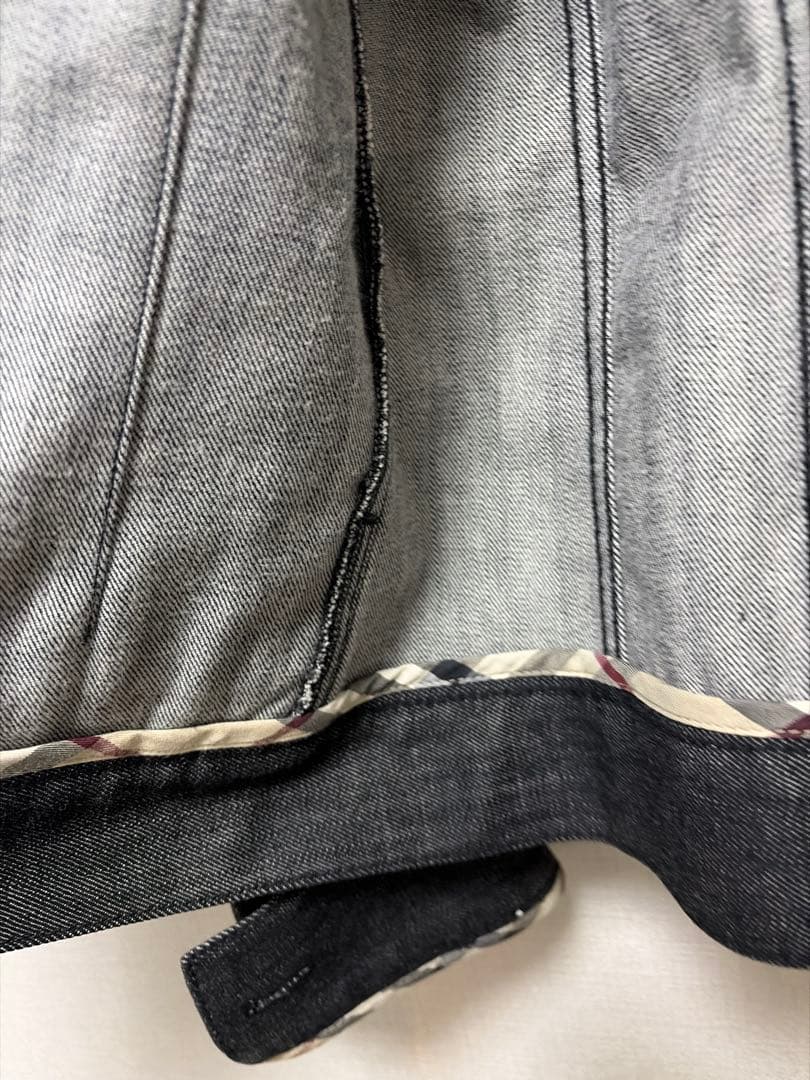 バーバリー ノバチェック付 ブラックデニム Gジャン 40