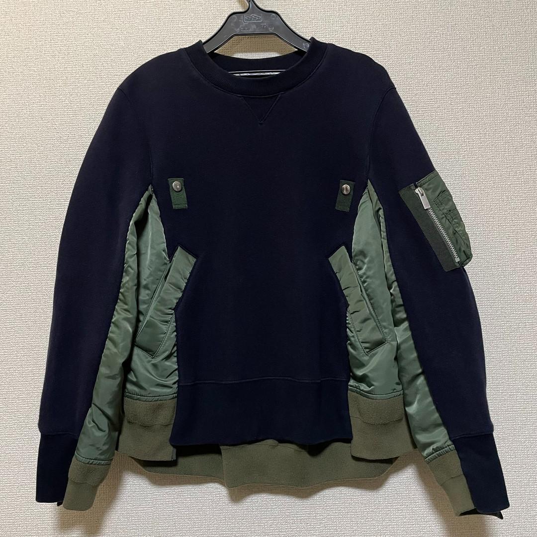 sacai サカイ　MA1　ドッキング　スウェット　ミリタリーコートパーカー