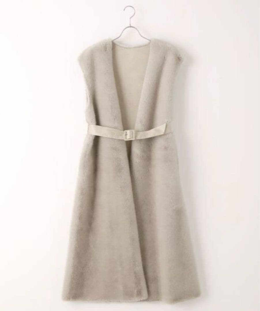 インゲボルグ 高級ジレ ロング マキシワンピ フェイクファー コート アウター