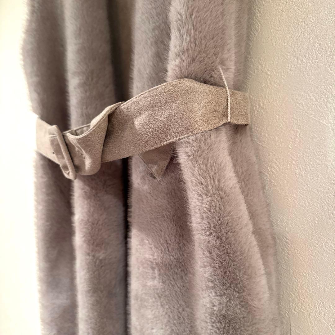 インゲボルグ 高級ジレ ロング マキシワンピ フェイクファー コート アウター