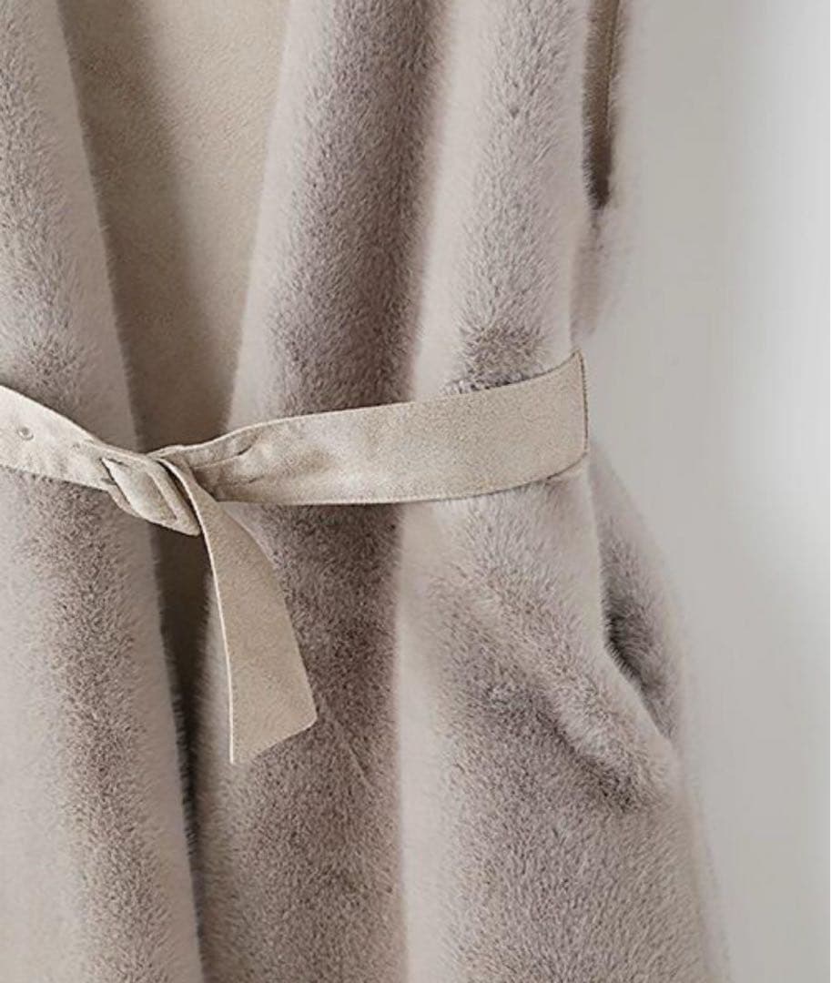 インゲボルグ 高級ジレ ロング マキシワンピ フェイクファー コート アウター