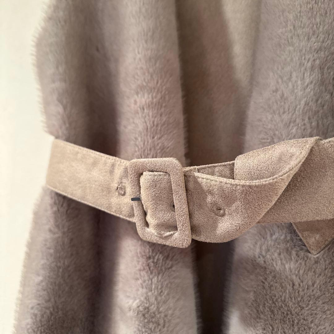 インゲボルグ 高級ジレ ロング マキシワンピ フェイクファー コート アウター