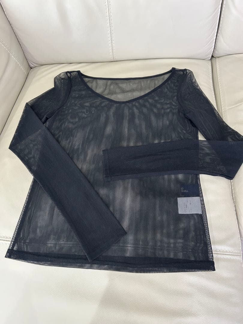 リツコシラハマ❣️シースルー黒長袖メッシュトップス#1size