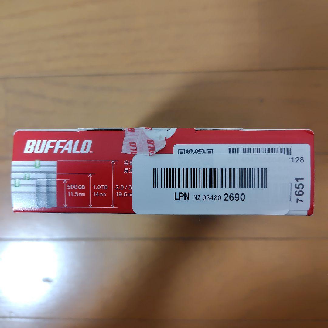 BUFFALO ポータブルHDD 1TB HD-PCG1.0U3-BWA