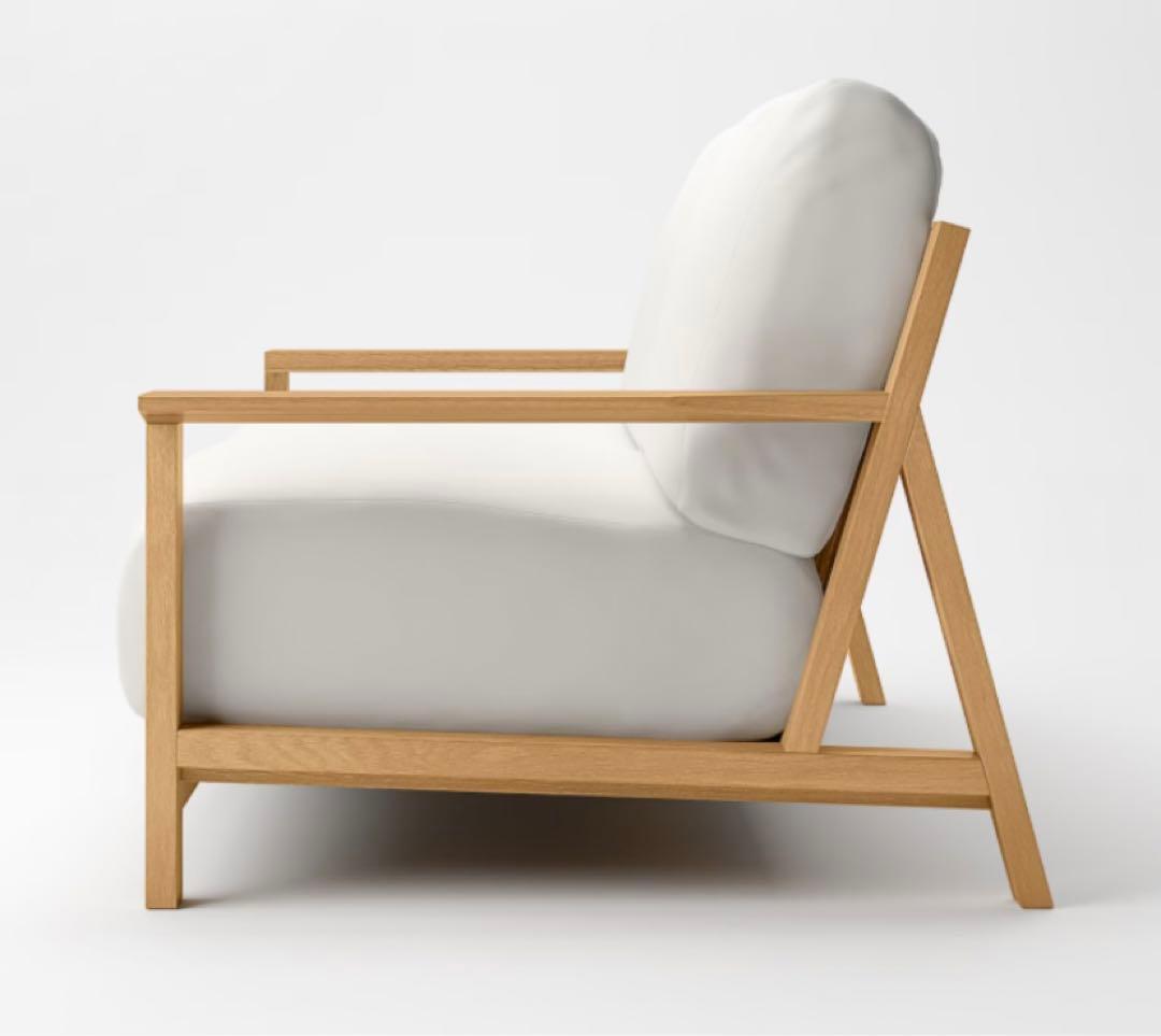 無印ソファ本体木製フレーム　フェザーポケットコイル２．５シーター