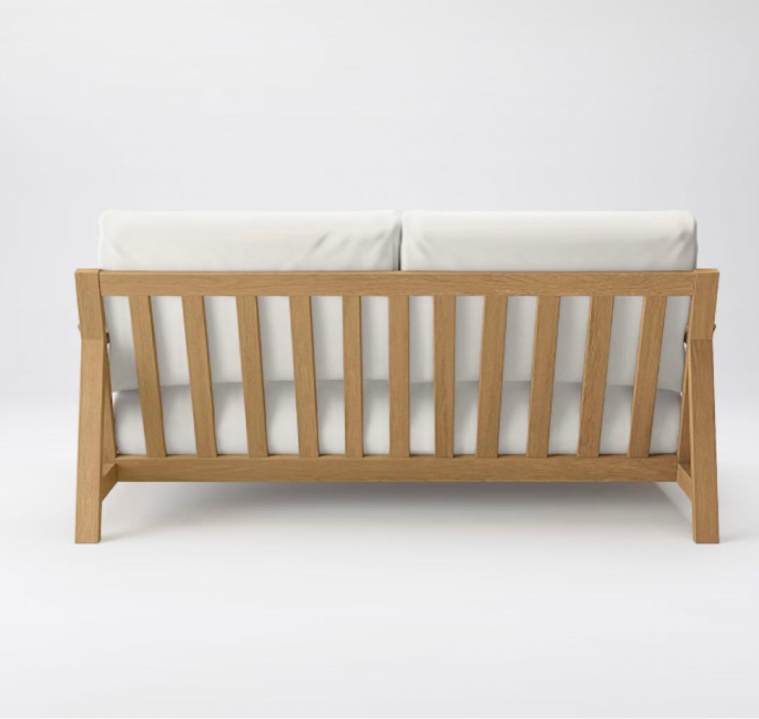 無印ソファ本体木製フレーム　フェザーポケットコイル２．５シーター