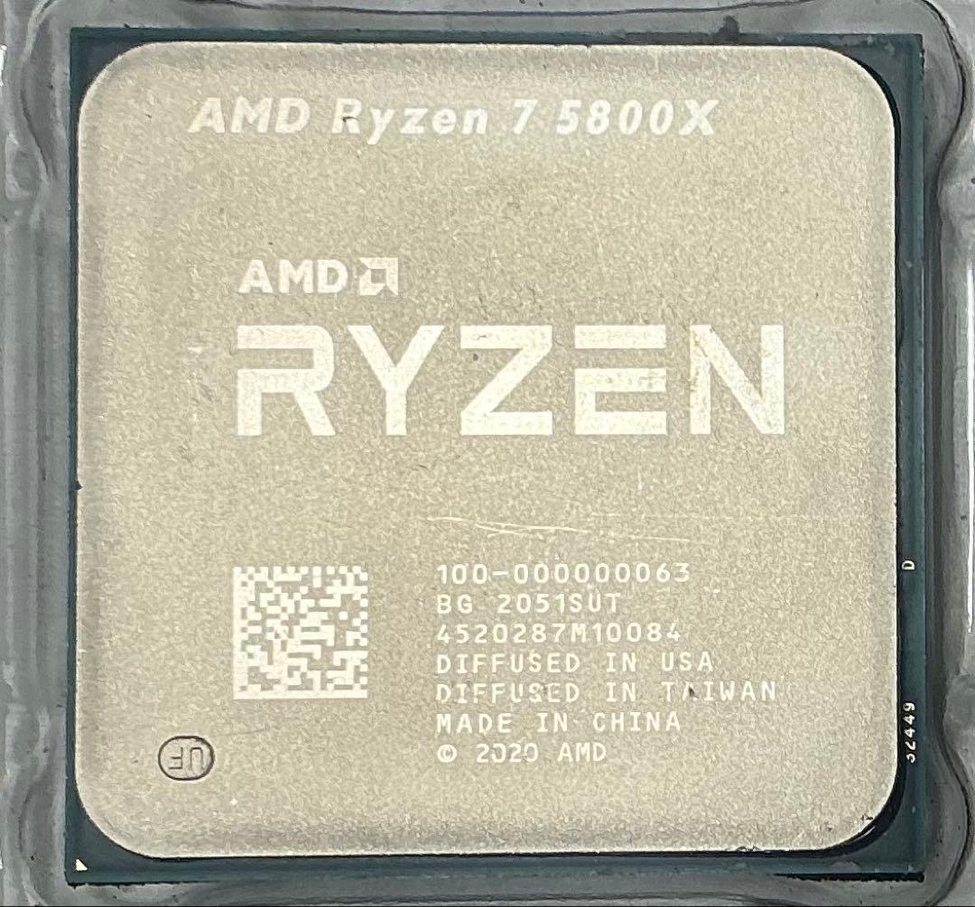 AMD Ryzen7 5800X CPU 動作品