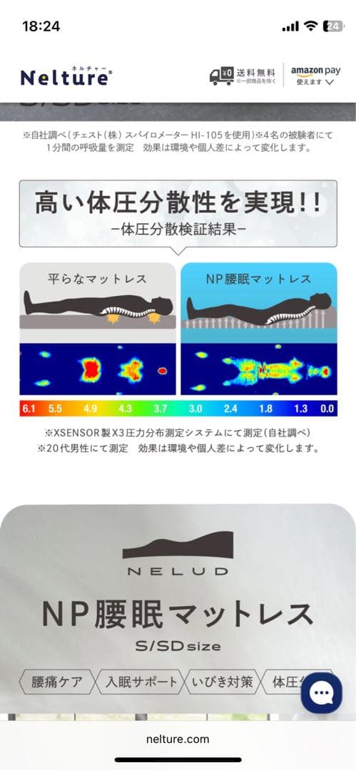 【美品】NP腰眠マットレスNELUD ネルディ　シングル