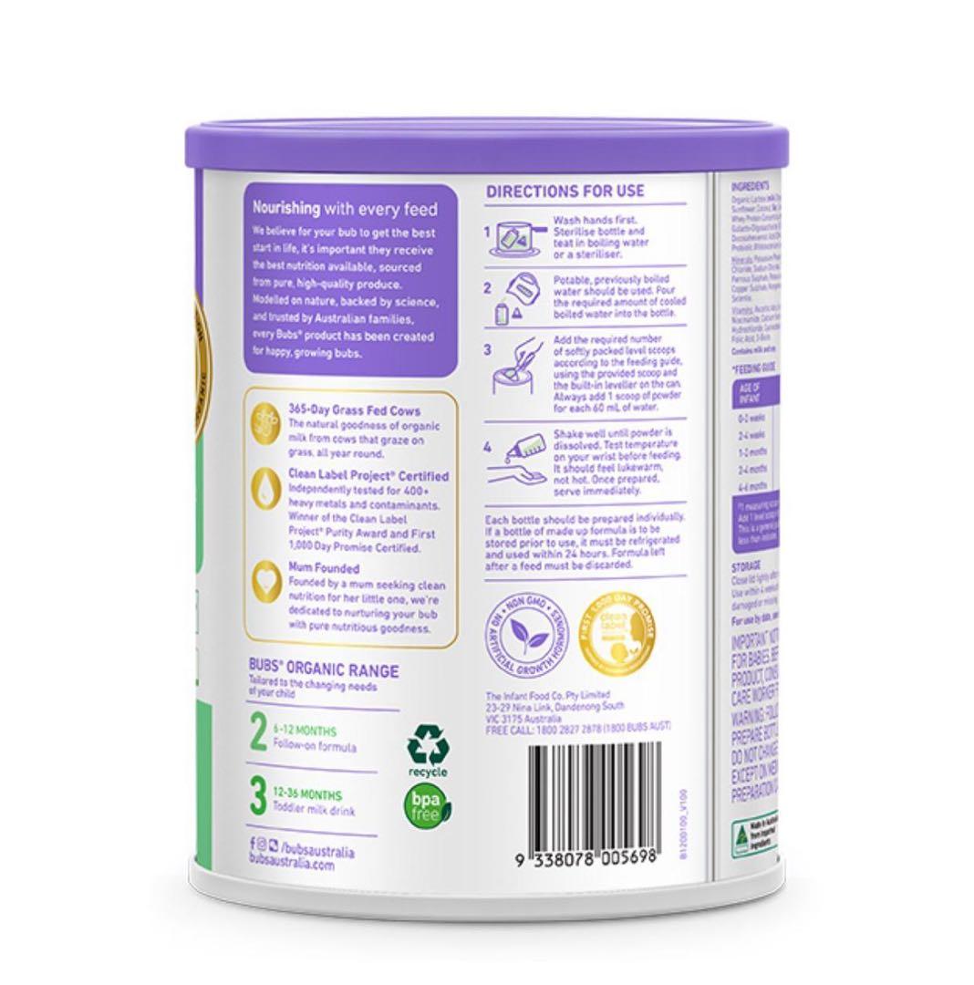 専用3缶Bubs バブズ オーガニック 粉ミルク ステップ1 Mydeen出品