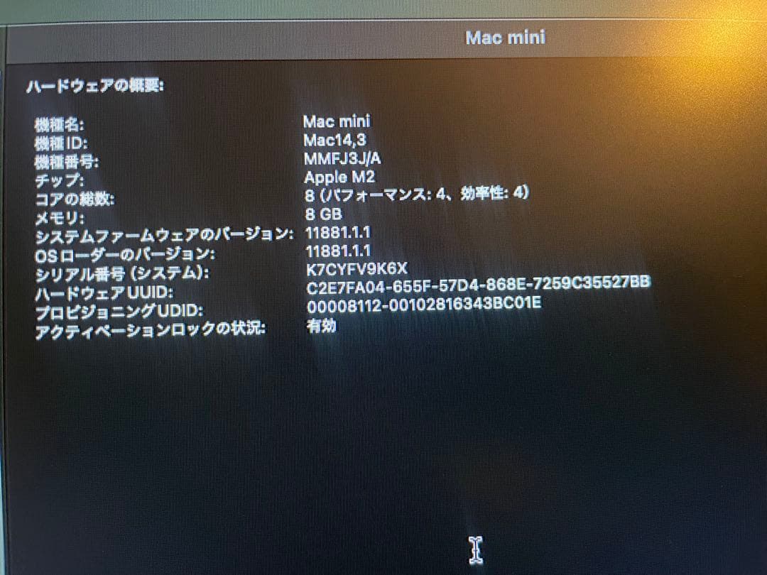 ほぼ未使用　Apple Mac mini M2 2023