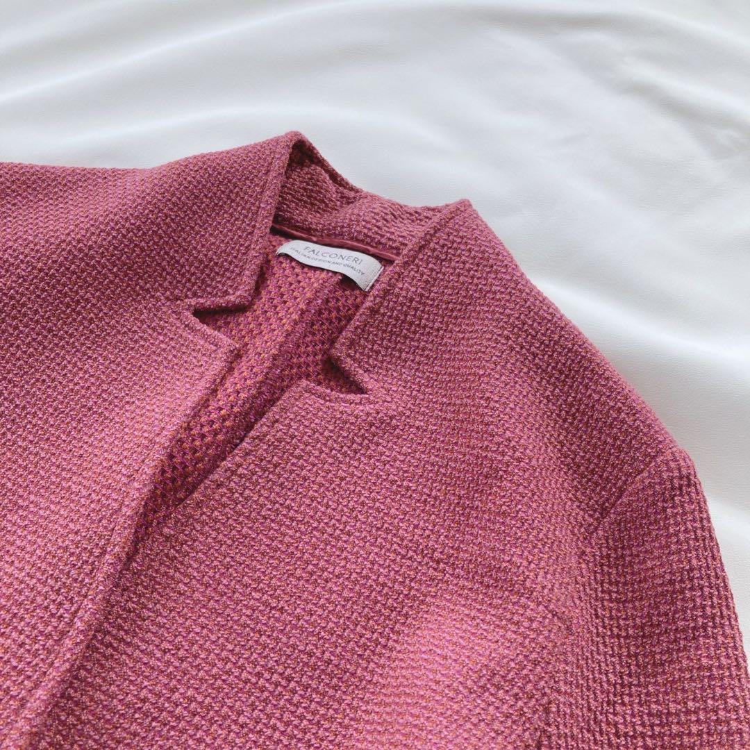 FALCONERIウール テーラード ノーカラー ジャケット M