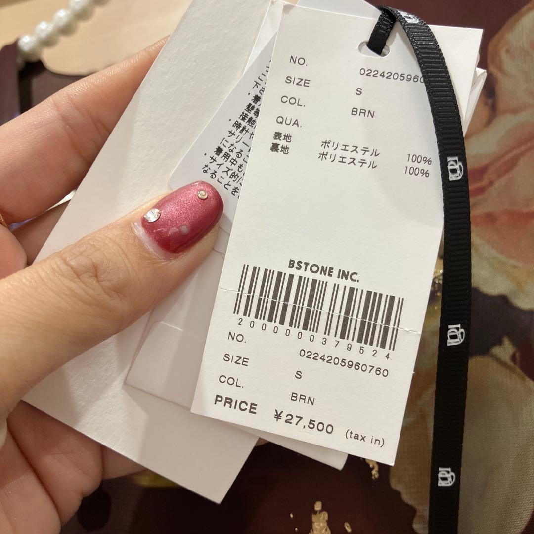 【新品】AMERI UND SCAN FLOWER DRESS　　Sブラウン