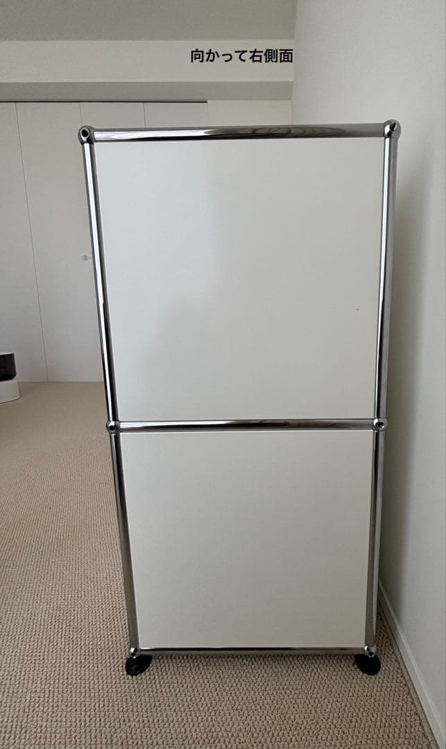 鍵付き2段2ドア　USMhaller USMハラー ピュアホワイト キャビネット