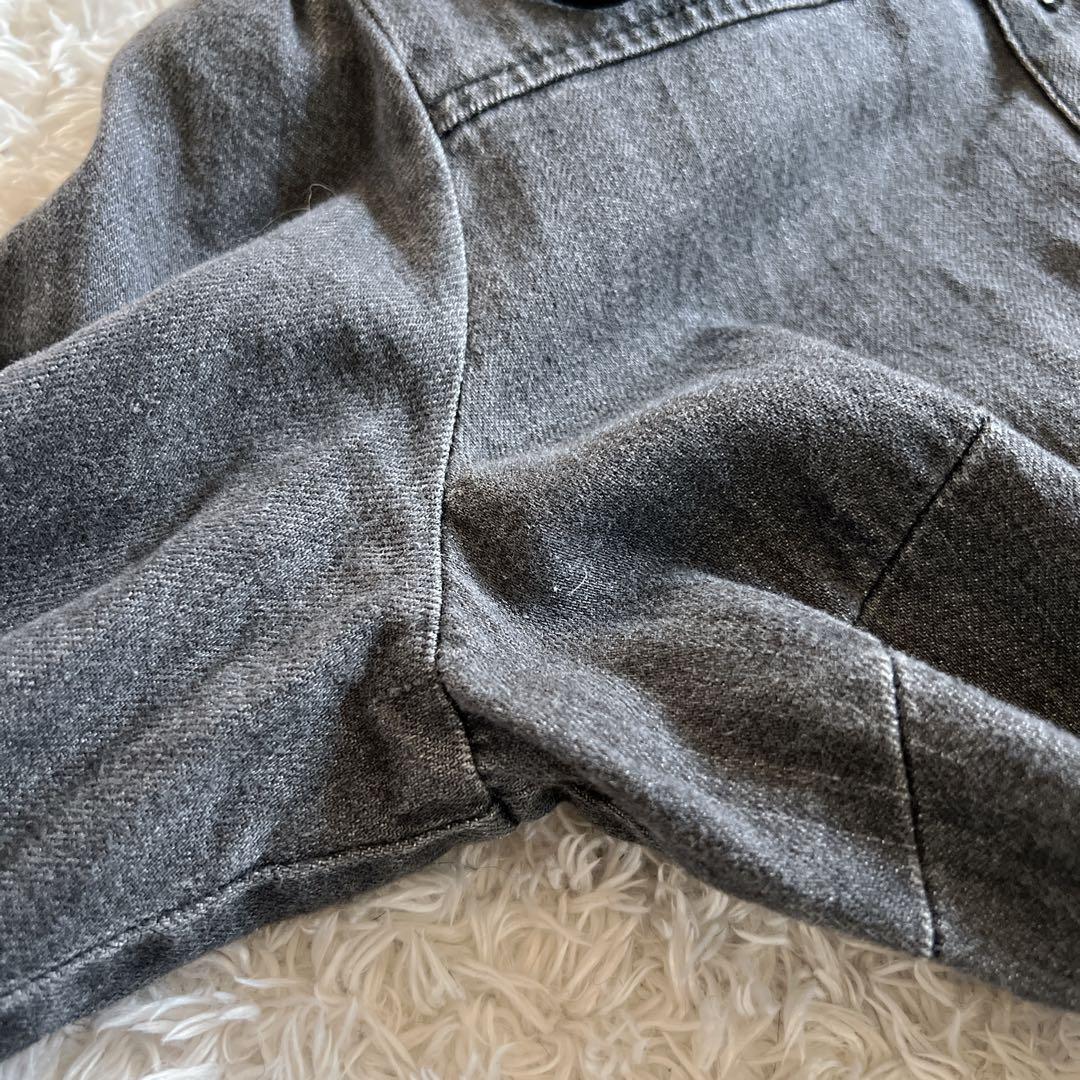 【Diagram】デニムシャツワンピース　レース襟　ベルト　前開き