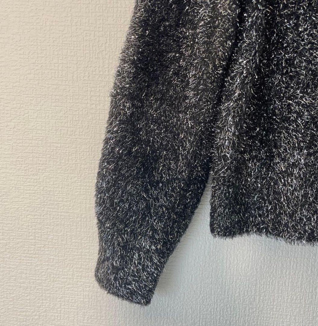 【極美品】ユナイテッドアローズ　ニット　グリッター　ラメ　カーディガン　ブラック