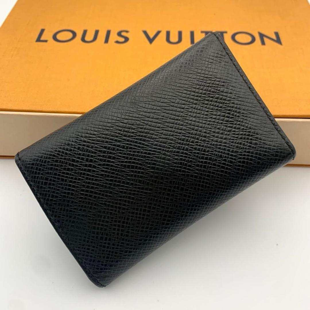 美品 ルイヴィトン ミュルティクレ6 キーケース キーホルダー 革 タイガ 黒