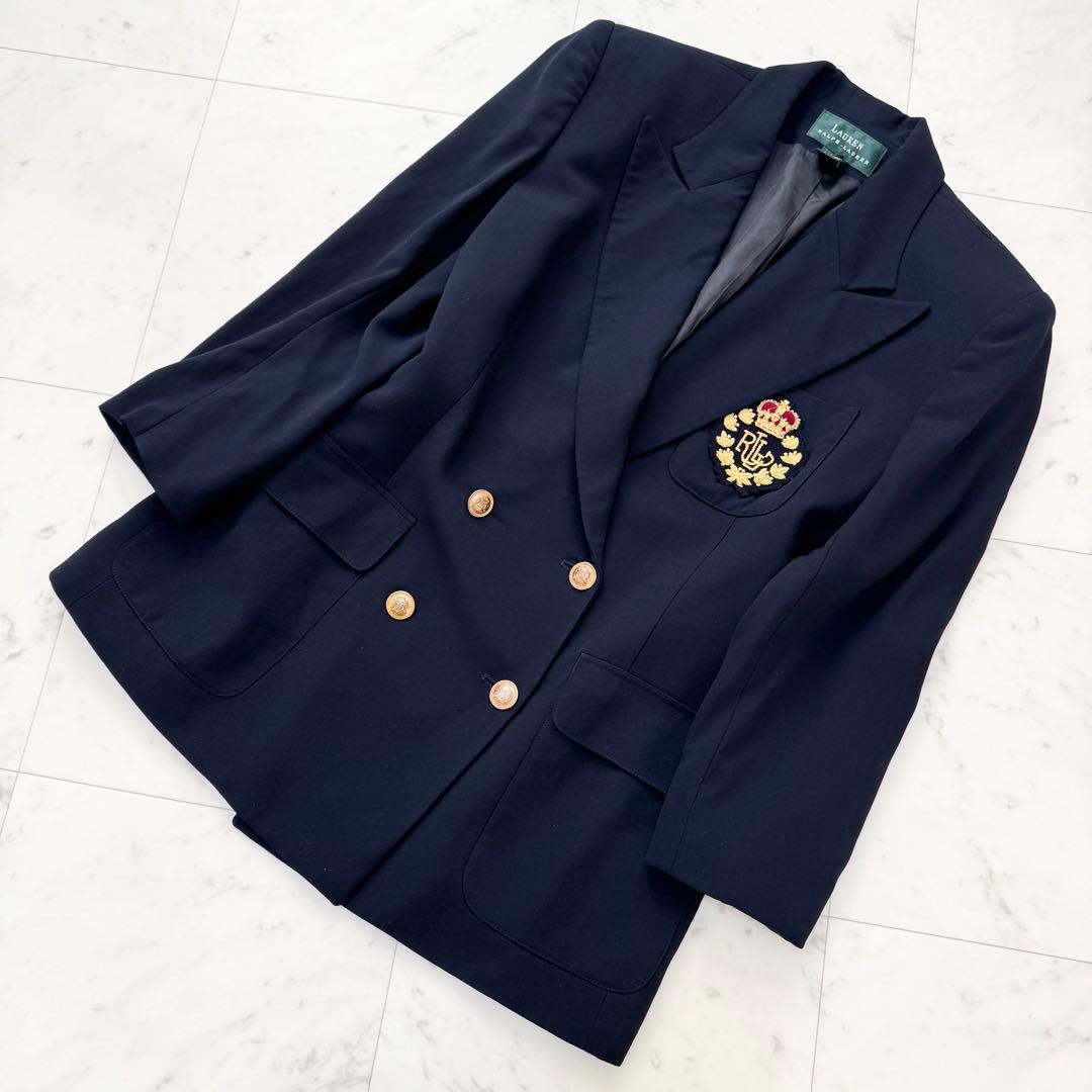 【美品】LAUREN RALPH LAUREN ラルフローレン 紺ブレ 金ボタン
