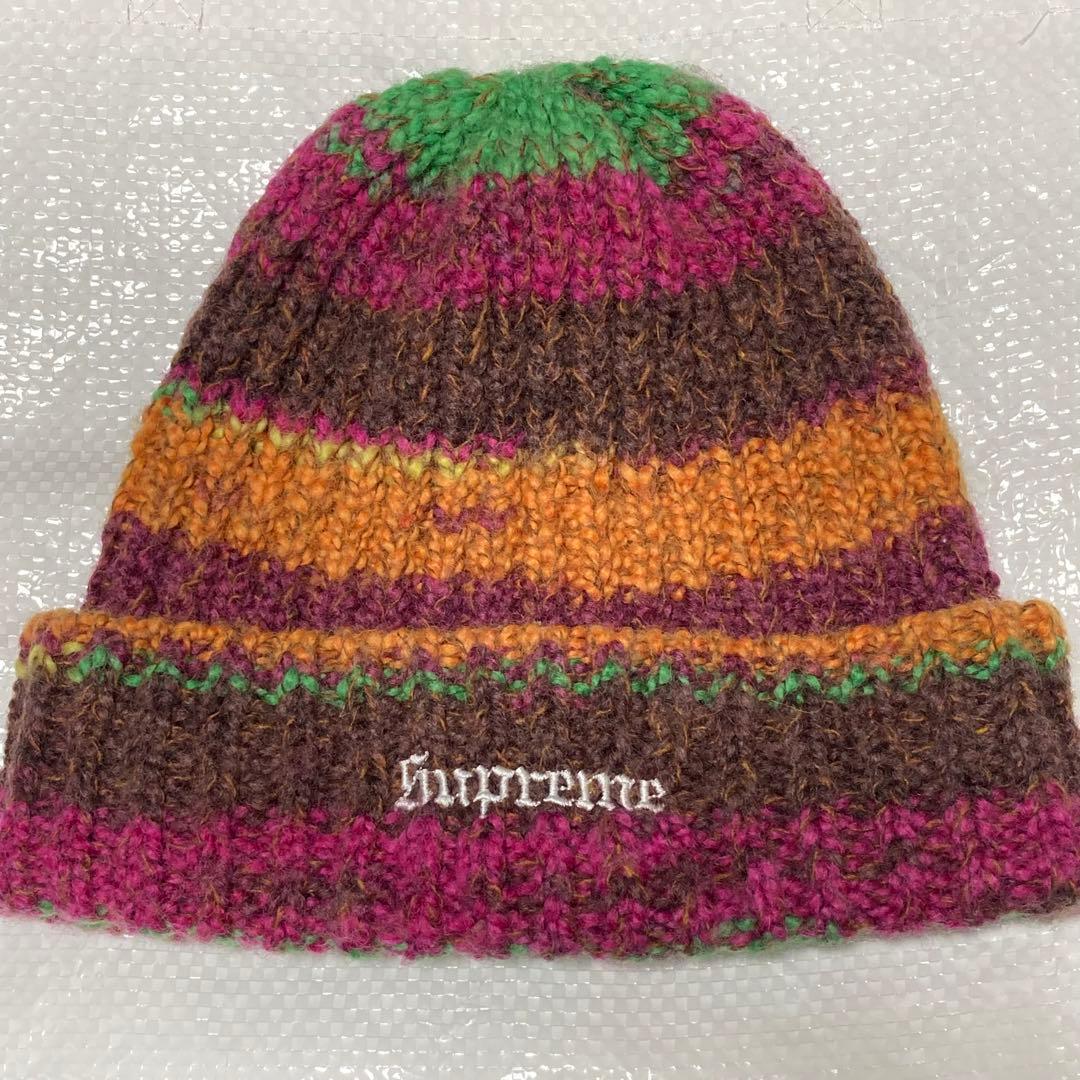 即発送 24FW supreme Space Dye Stripe Beanie