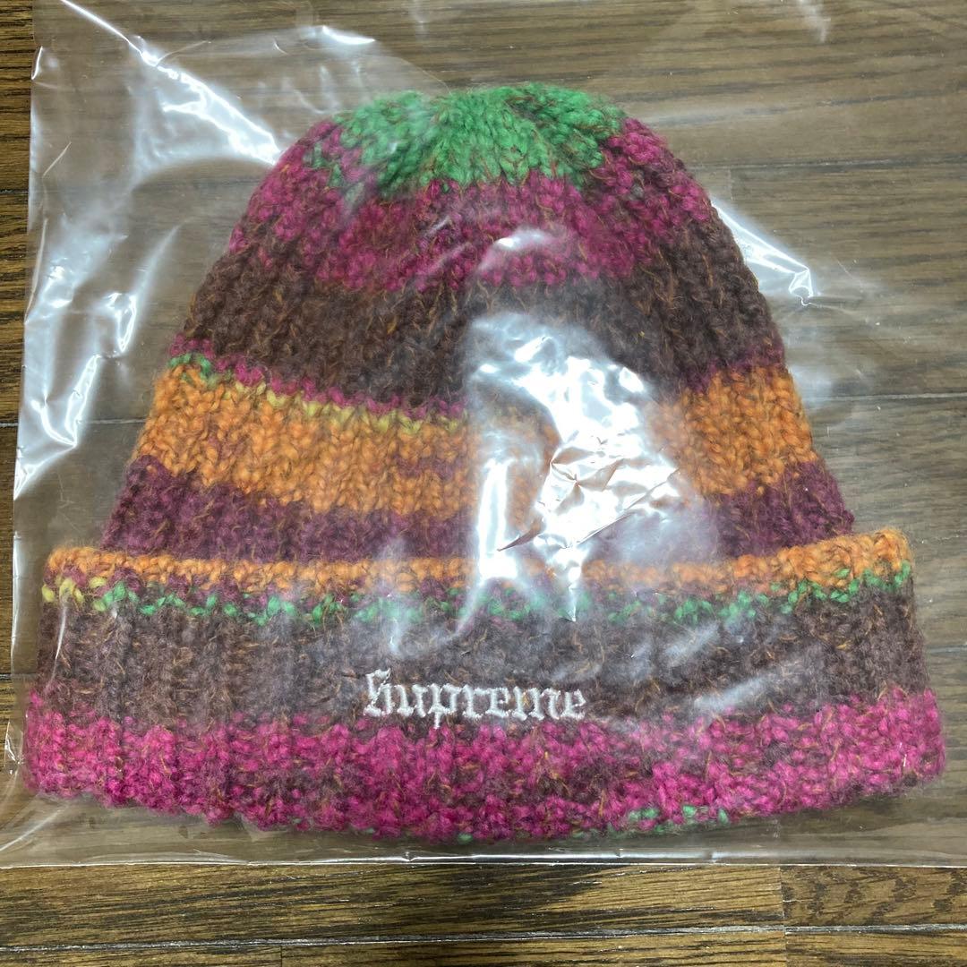 即発送 24FW supreme Space Dye Stripe Beanie