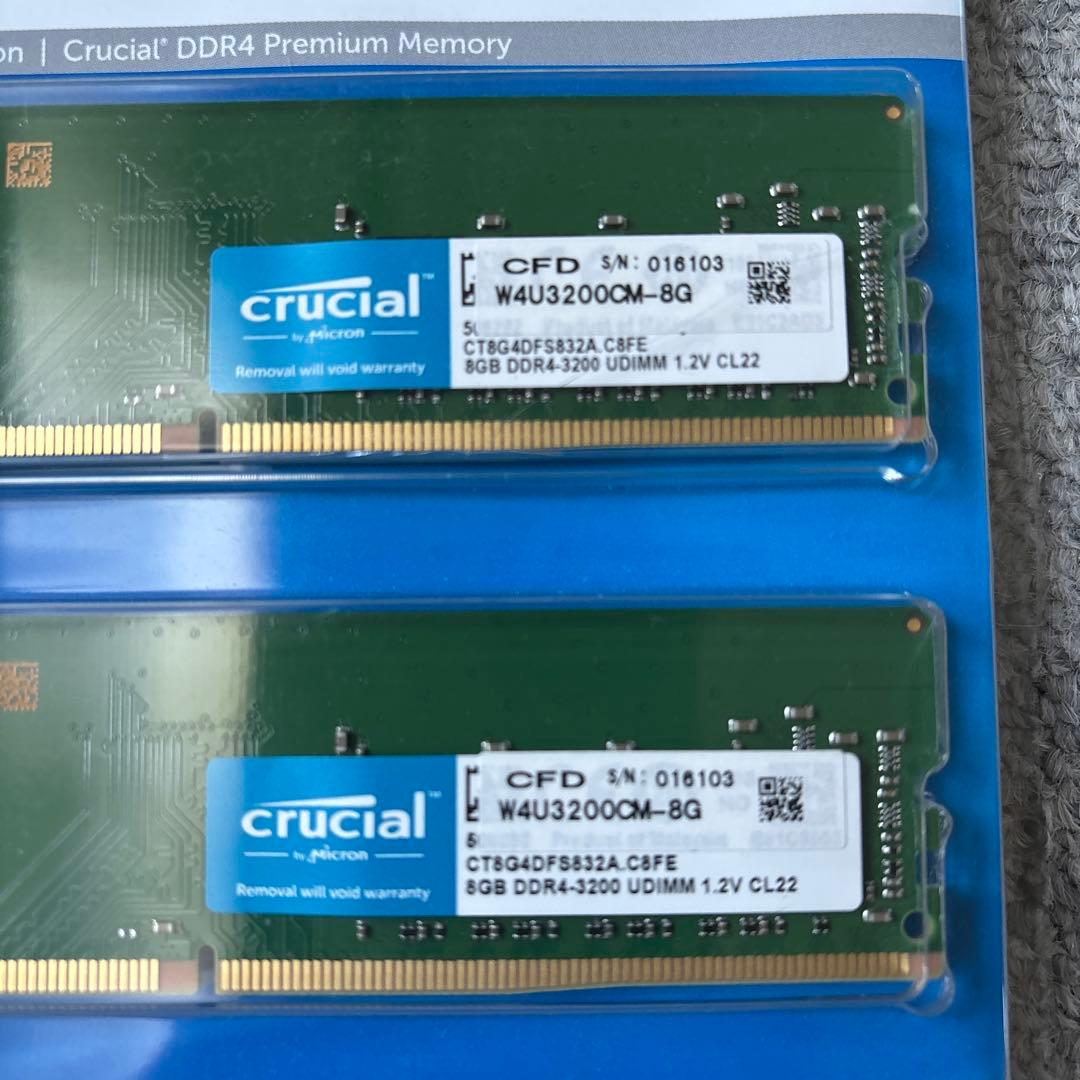 Crucial CFD DDR4-3200 16GB（8GB×2） メモリ