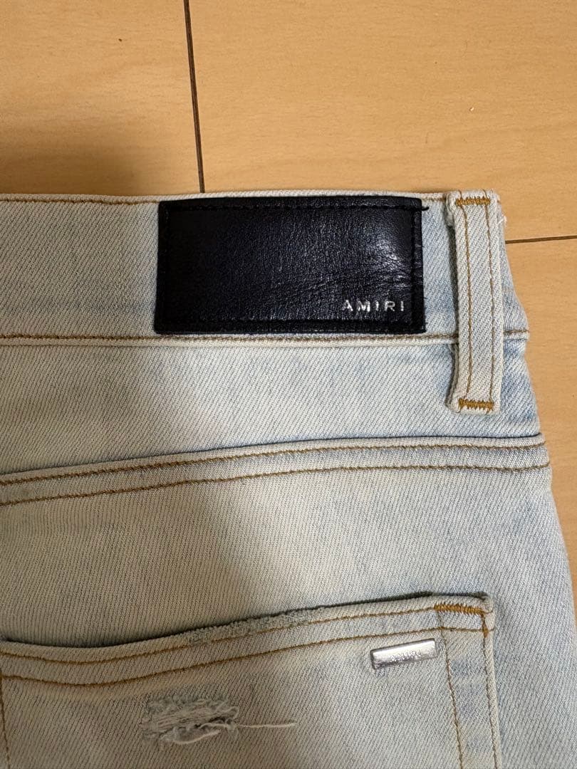 【G】AMIRI スキニーデニム ライトブルー ダメージ加工
