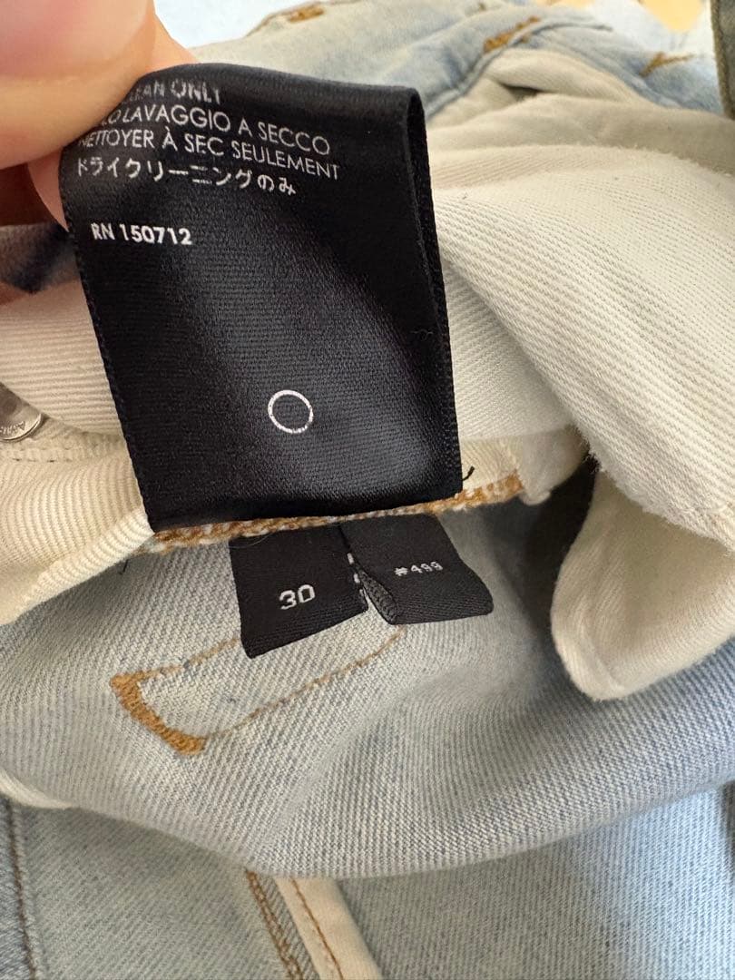 【G】AMIRI スキニーデニム ライトブルー ダメージ加工