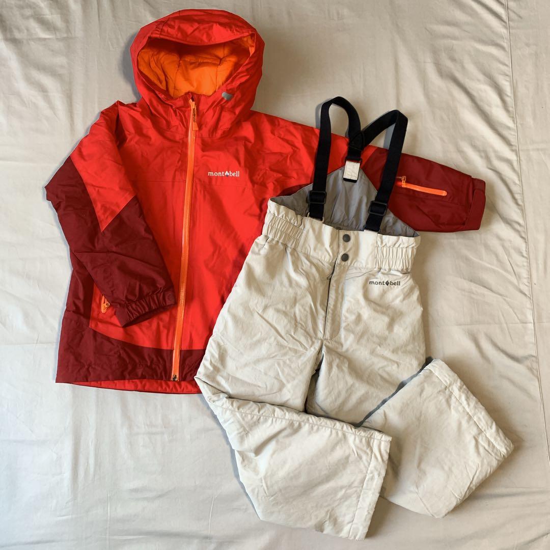 美品モンベルキッズ120cm スキーウェア　上下セット