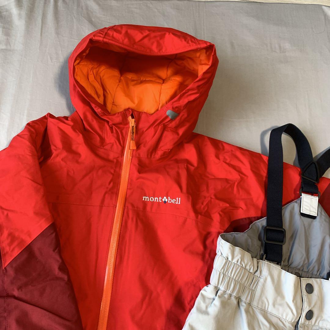 美品モンベルキッズ120cm スキーウェア　上下セット