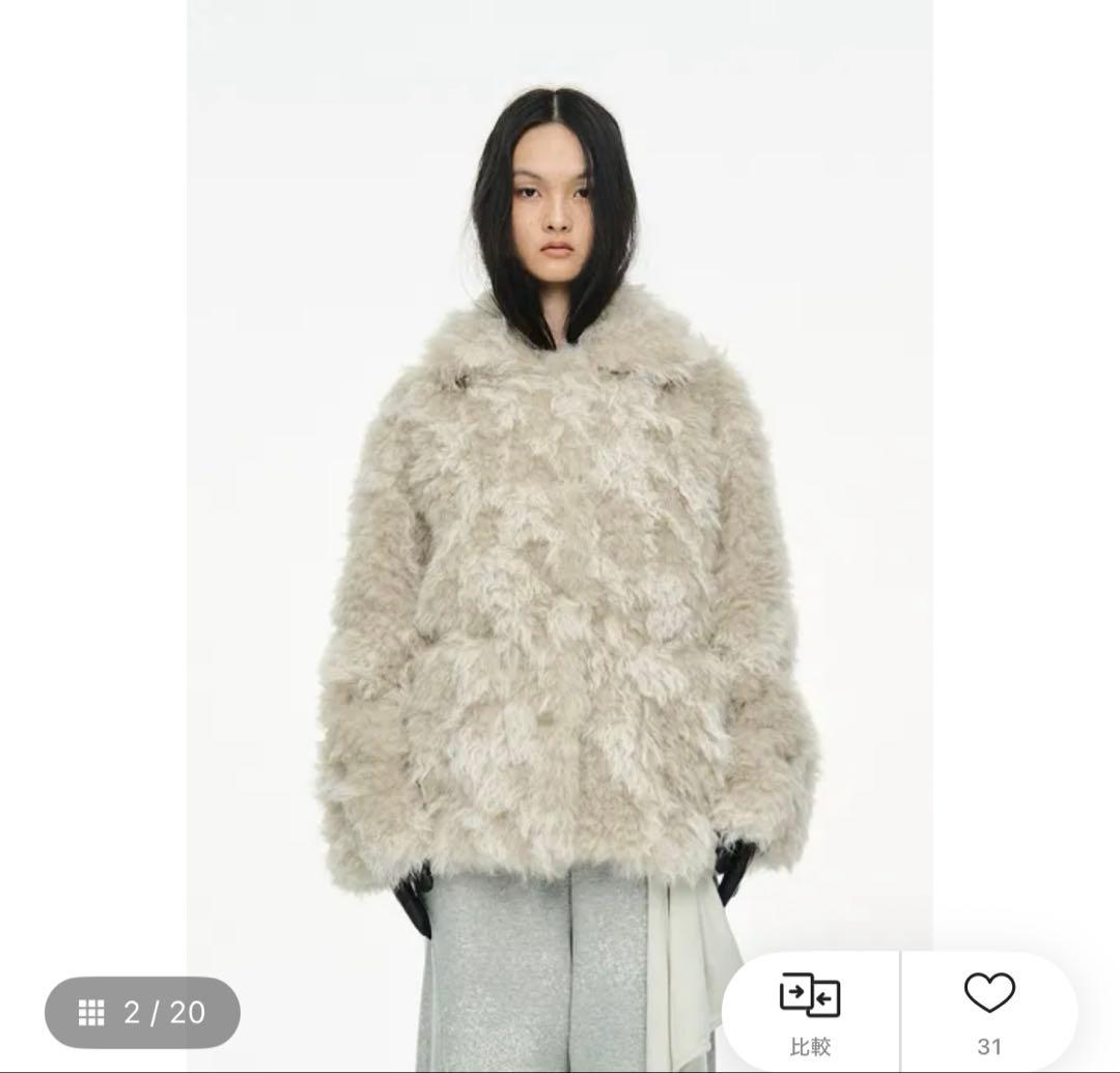 CERRIC 25FW MIXED FUR JACKET アイボリー