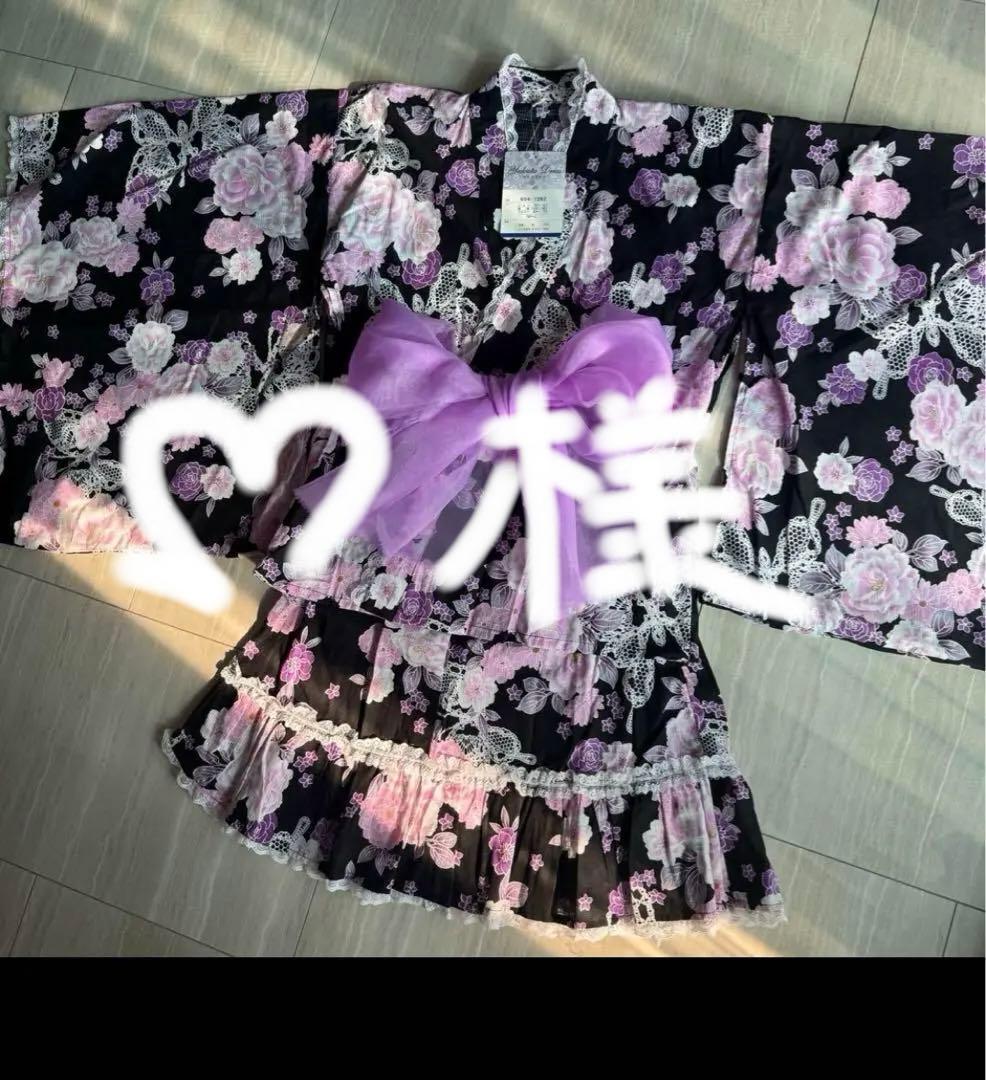 ღ 様 ♥浴衣ドレス♥ 大人サイズ M〜L姫ギャル 地雷 平成女児 Y2K