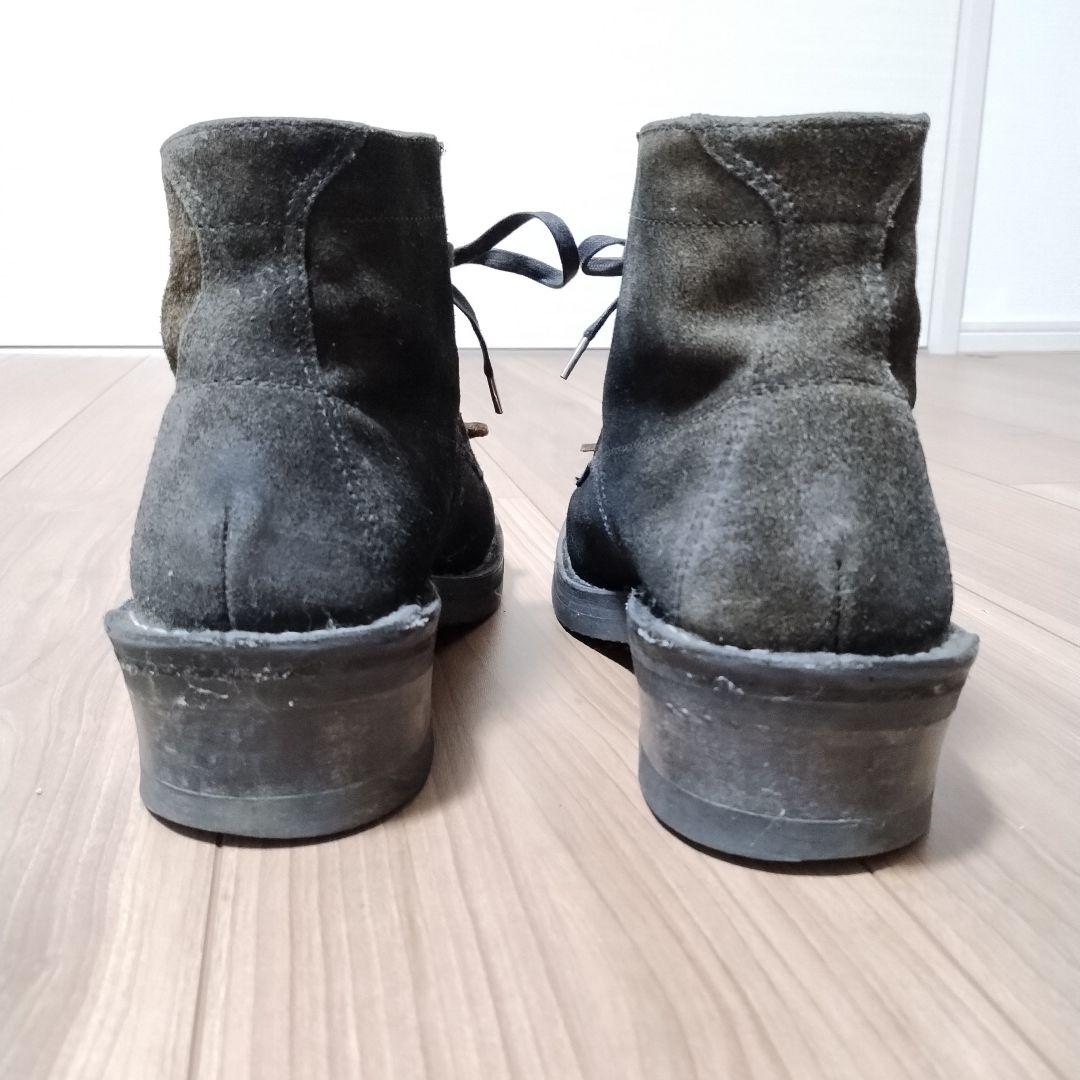 【BEAMS】フリンジ付ダークブラウンスエードワークブーツUS9