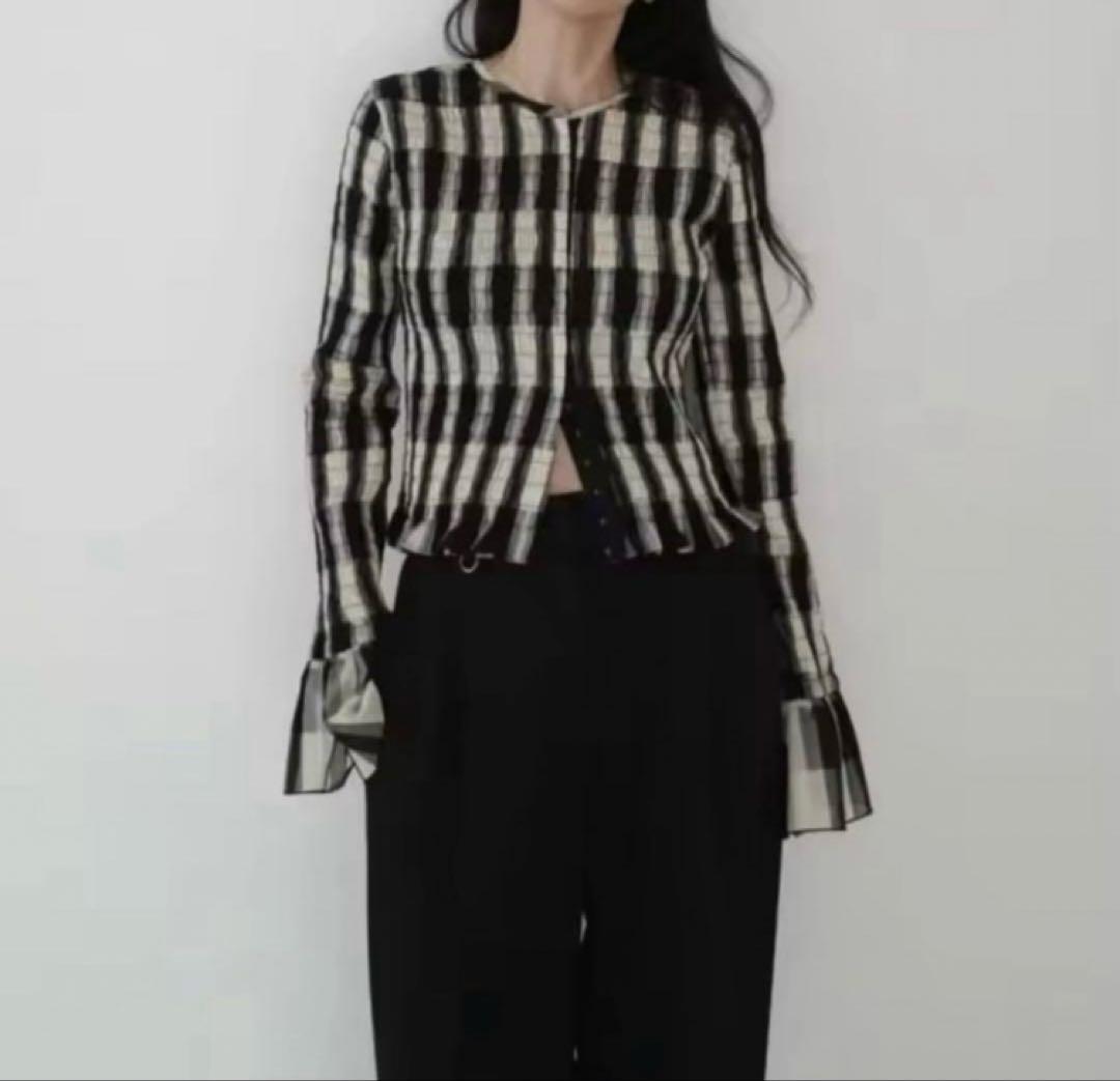 トップス CLANE SHIRRING DESIGN BLOUSE