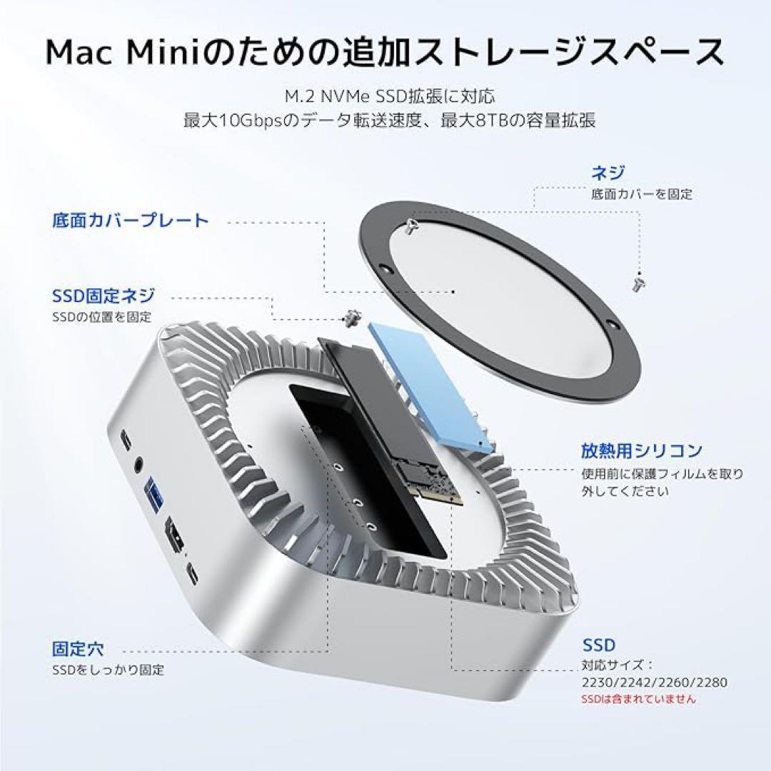 Mac Mini M4 対応ハブ 高精細UI RayCue USB-Cハブ