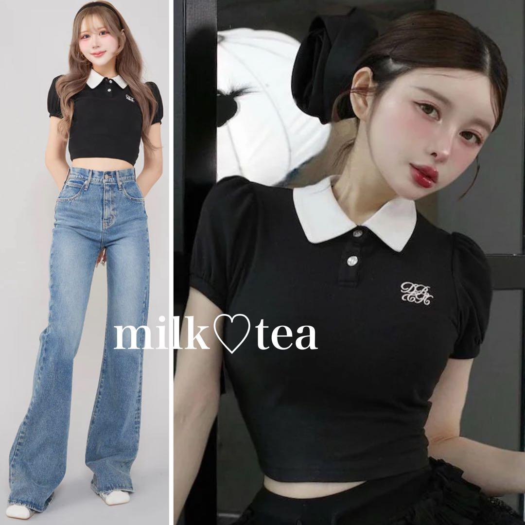 新品タグ付 ダーリッチ DRCHバイカラーポロシャツ ブラック F