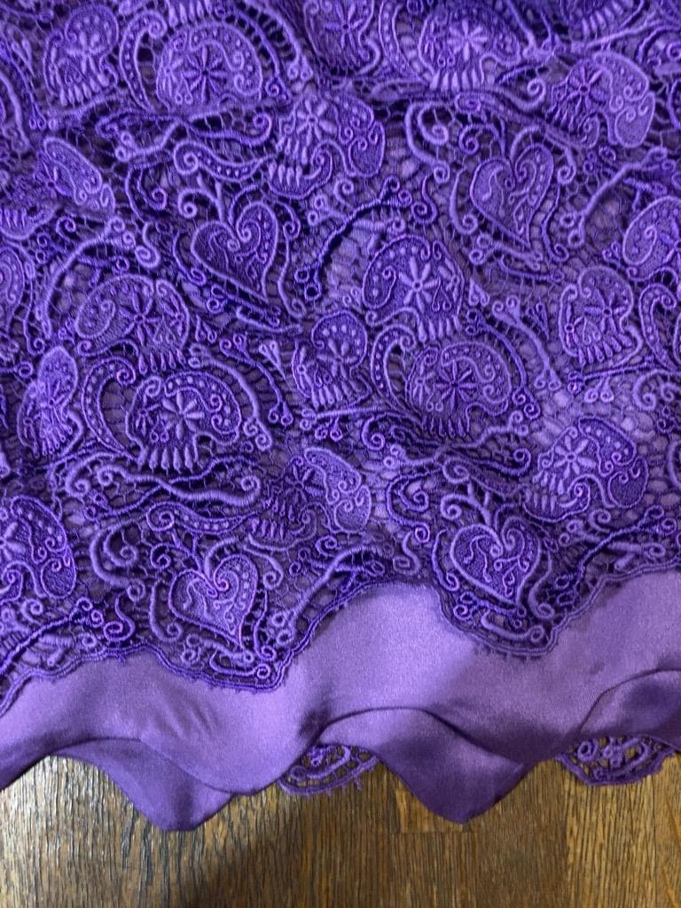 美品　アンダースカート UNDERCOVER 紫色 刺繍 フレアミニスカート