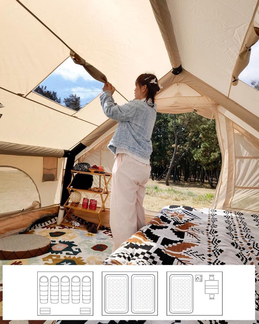 AISUNSS 防水エアーテント 3~4人用 新品