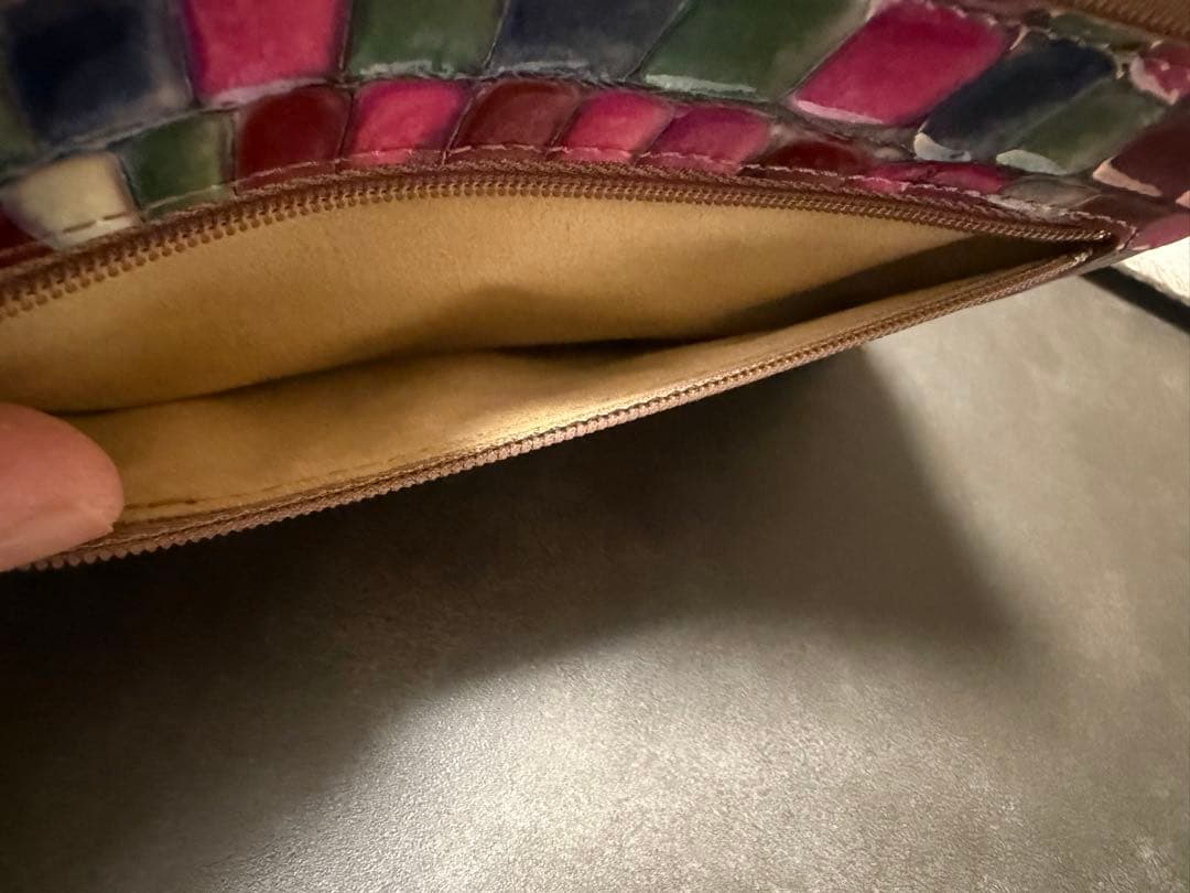 ATAO 長財布 マルチカラー タイル模様