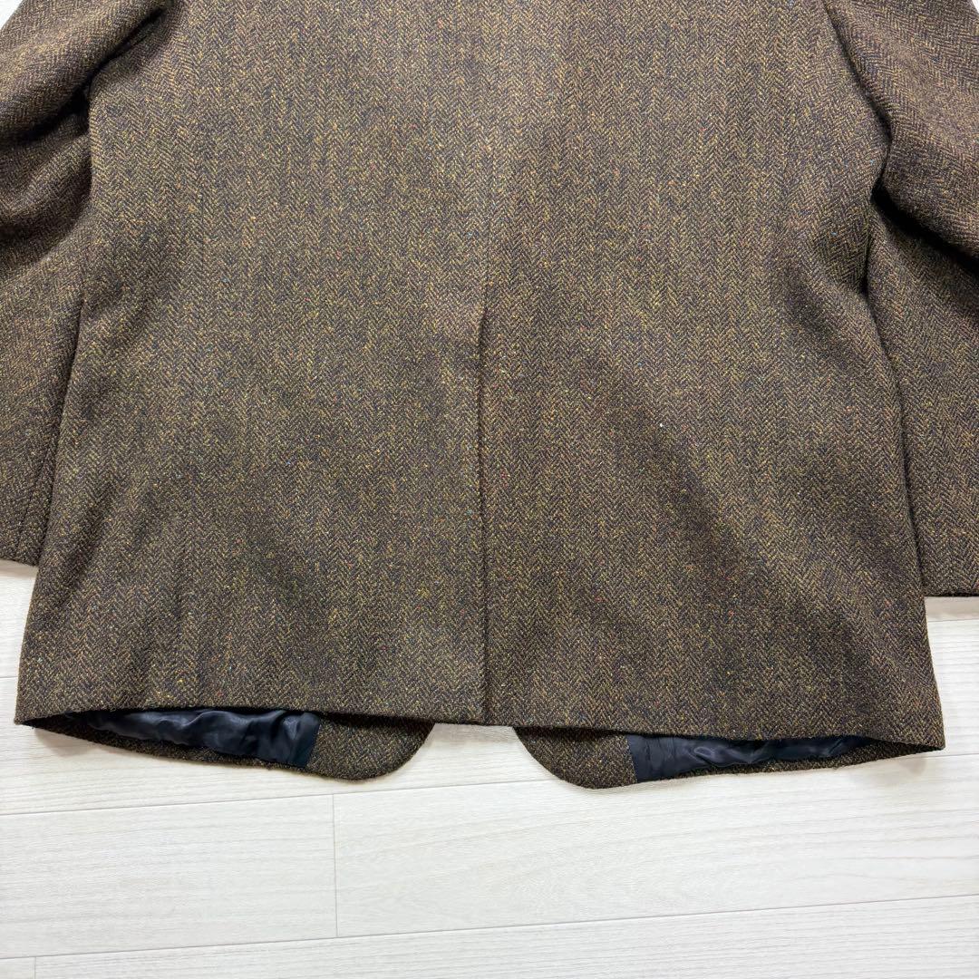 極美品 ハリスツイード ヴィンテージ ヘリンボーン ツイード 胡桃ボタン XL