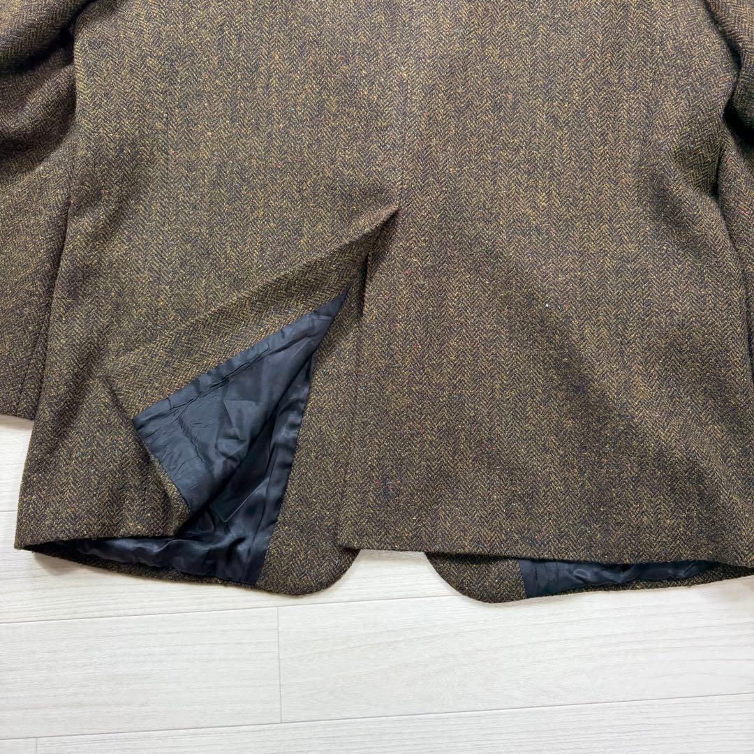 極美品 ハリスツイード ヴィンテージ ヘリンボーン ツイード 胡桃ボタン XL