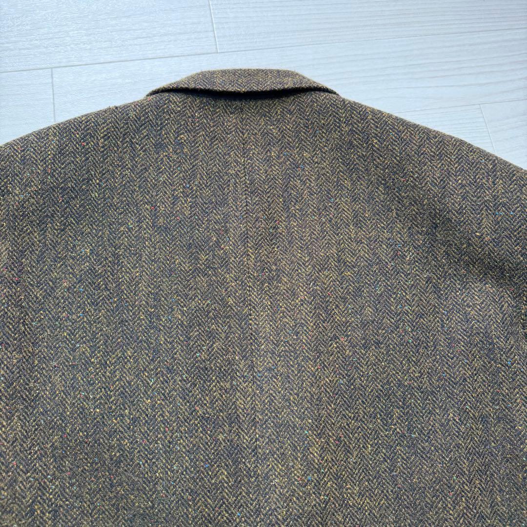 極美品 ハリスツイード ヴィンテージ ヘリンボーン ツイード 胡桃ボタン XL
